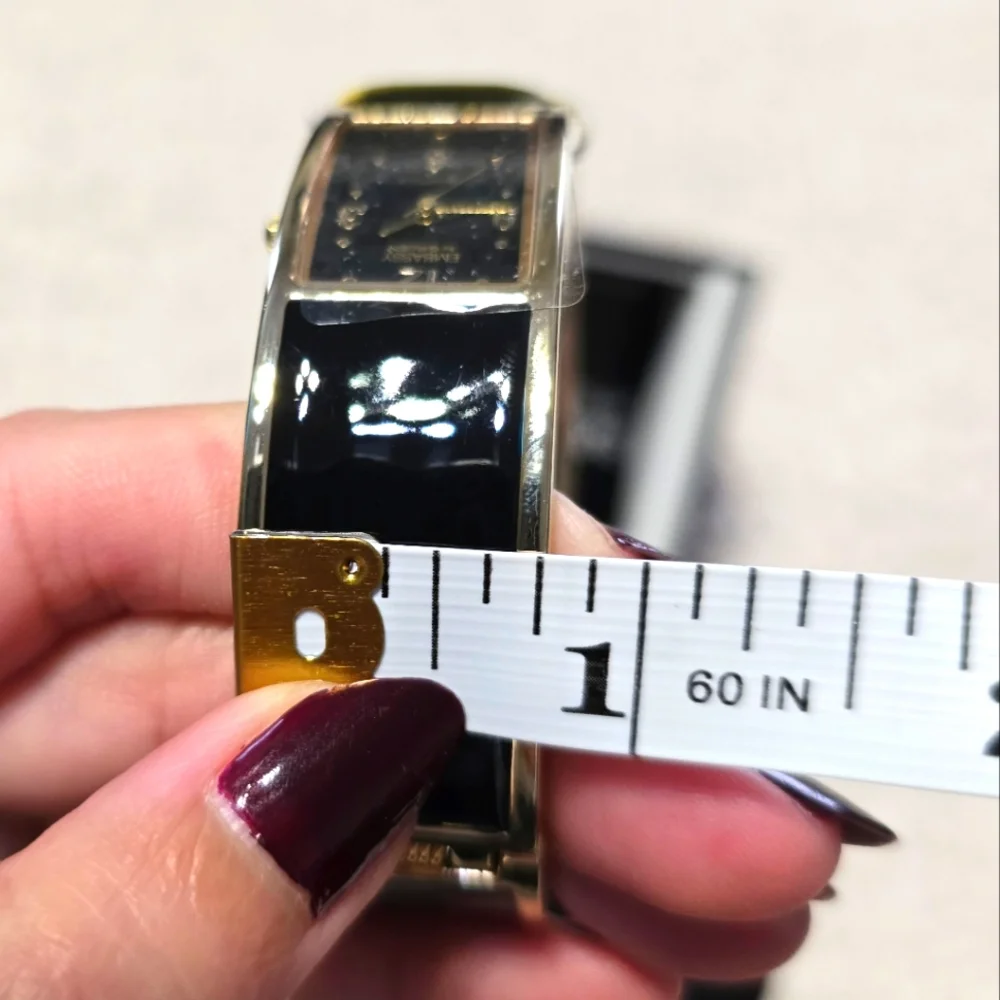 Embassy by Gruen Black and Gold Wearable Watch
